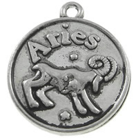 Zinc Alloy Constellation Pendant, Aries, plated, with constellation symbols Approx 1.5mm, Approx 