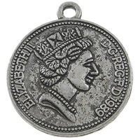 En alliage de zinc commémorative pendant Coin, pièce de monnaie, Placage, plus de couleurs à choisir Environ 2mm, Environ Vendu par kg