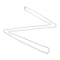Messing Kabel-Verbindungs-Halsketten-Kette, plattiert, Rolo Kette, keine, 1.5x1.5x0.6mm, Länge:19 ZollInch, 500SträngeStrang/Tasche, verkauft von Tasche
