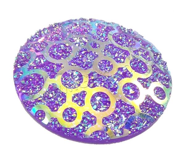 Glitter Resin Cabochon, Flat Round, colorful plated, different size for choice & flat back, more colors for choice, Sold By Bag