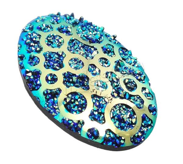 Glitter Resin Cabochon, Flat Oval, colorful plated, different size for choice & flat back, more colors for choice, Sold By Bag