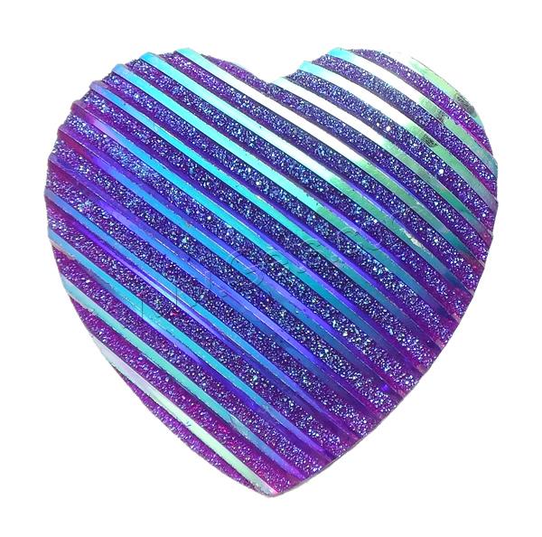 Glitter Resin Cabochon, Heart, different size for choice & flat back & stripe, more colors for choice, Sold By Bag
