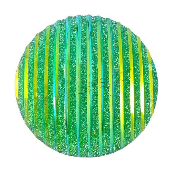 Glitter Kunstharz Cabochon, Harz, flache Runde, verschiedene Größen vorhanden & flache Rückseite & Streifen, keine, verkauft von Tasche