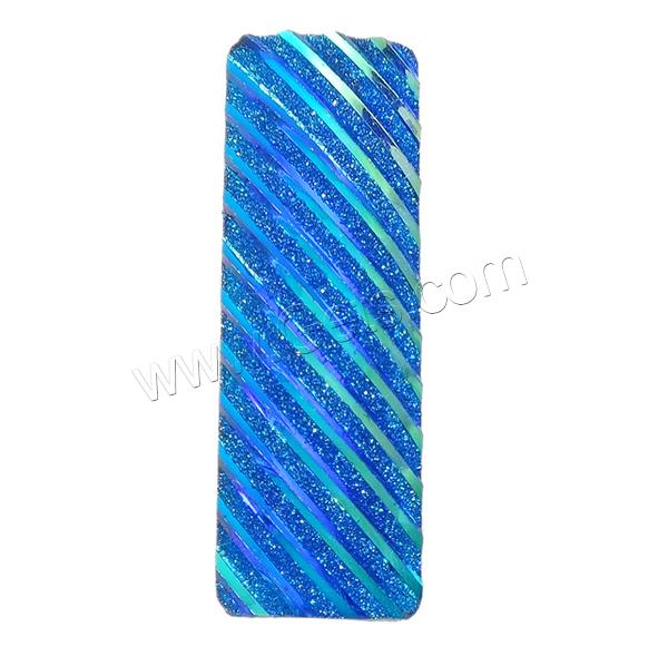 Glitter Resin Cabochon, Rectangle, different size for choice & flat back & stripe, more colors for choice, Sold By Bag