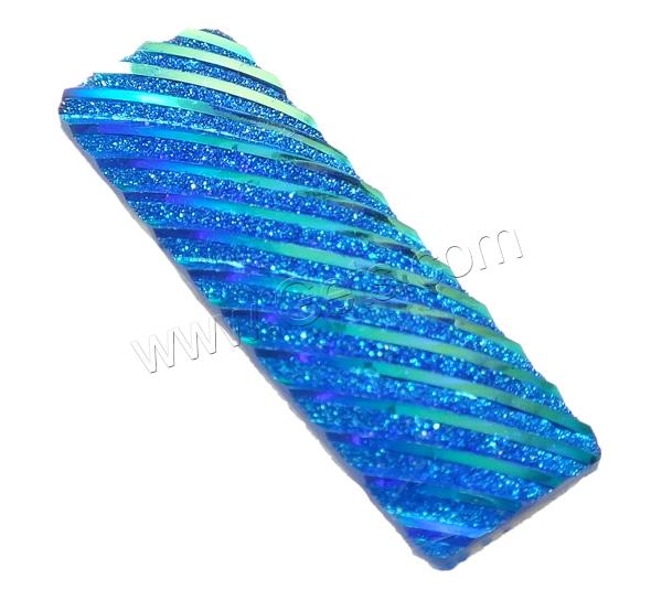 Glitter Resin Cabochon, Rectangle, different size for choice & flat back & stripe, more colors for choice, Sold By Bag