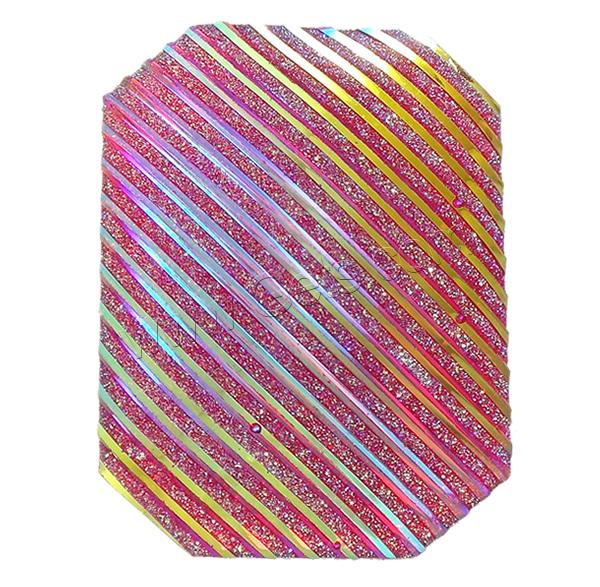 Glitter Resin Cabochon, Octagon, different size for choice & flat back & stripe, more colors for choice, Sold By Bag