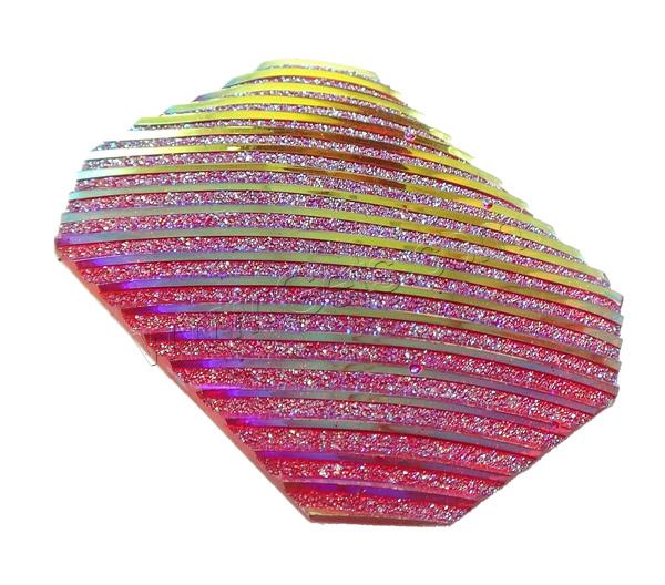 Glitter Kunstharz Cabochon, Harz, Achteck, verschiedene Größen vorhanden & flache Rückseite & Streifen, keine, verkauft von Tasche