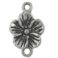 Flower Zinc Alloy Connector, plated, 1/1 loop Approx 1.5mm, Approx 