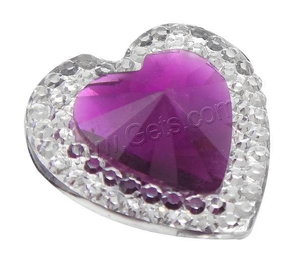 Resin Rhinestone Cabochon, Heart, different size for choice & flat back & faceted & two tone, more colors for choice, Sold By Bag