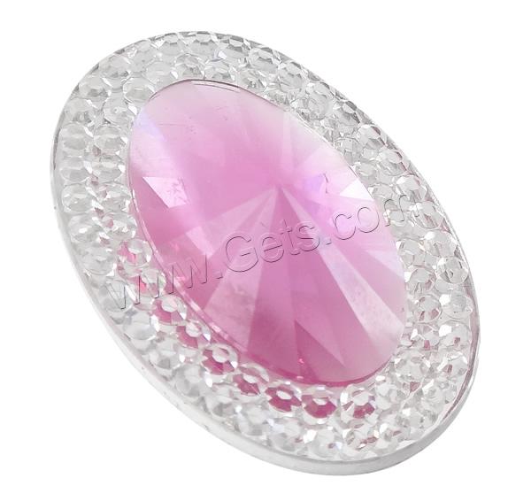 Resin Rhinestone Cabochon, Flat Oval, different size for choice & flat back & faceted & two tone, more colors for choice, Sold By Bag