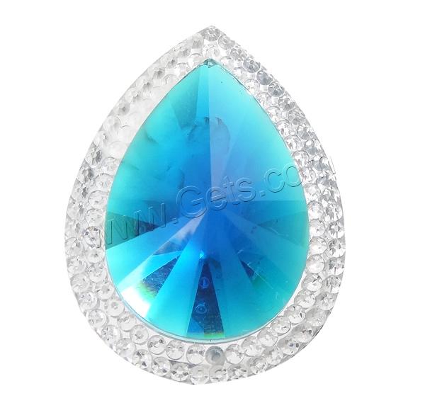 Resin Rhinestone Cabochon, Teardrop, different size for choice & flat back & faceted & two tone, more colors for choice, Sold By Bag