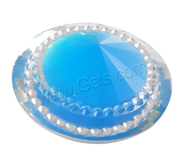 Resin Rhinestone Cabochon, Flat Round, different size for choice & flat back & faceted & two tone, more colors for choice, Sold By Bag