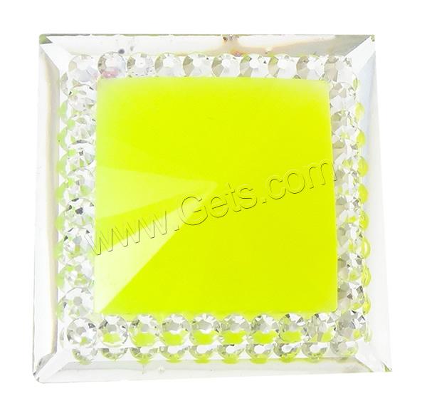 Resin Rhinestone Cabochon, Square, different size for choice & flat back & faceted & two tone, more colors for choice, Sold By Bag