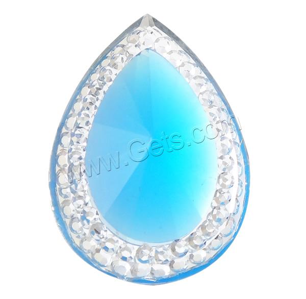 Resin Rhinestone Cabochon, Teardrop, different size for choice & flat back & faceted & two tone, more colors for choice, Sold By Bag