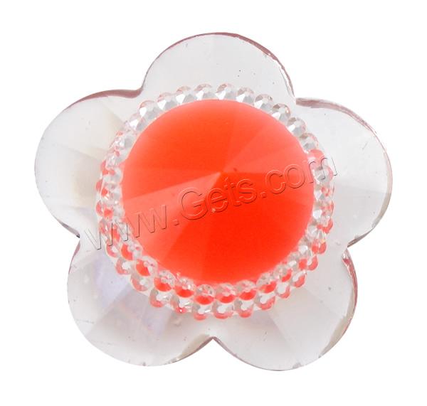 Resin Rhinestone Cabochon, Flower, different size for choice & flat back & faceted & two tone, more colors for choice, Sold By Bag