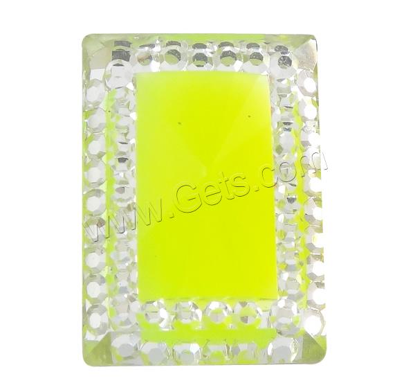Resin Rhinestone Cabochon, Rectangle, different size for choice & flat back & faceted & two tone, more colors for choice, Sold By Bag