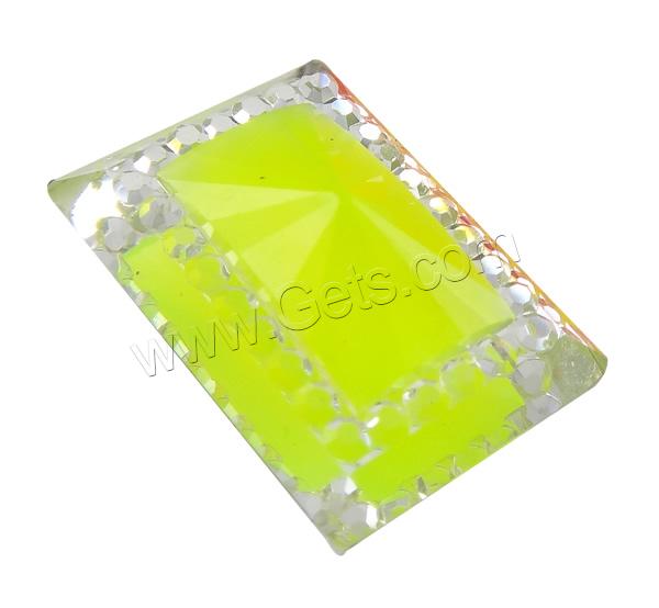 Resin Rhinestone Cabochon, Rectangle, different size for choice & flat back & faceted & two tone, more colors for choice, Sold By Bag
