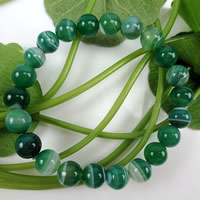 зеленый агат браслет, натуральный, Индивидуальные & больше размеров для выбора, длина:Приблизительно 7.5 дюймовый, продается Strand