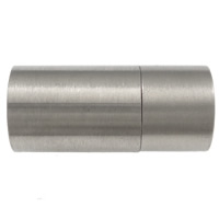 Runder Edelstahl Magnetverschluss, Zylinder, plattiert, keine, 20x9mm, Bohrung:ca. 7mm, verkauft von PC