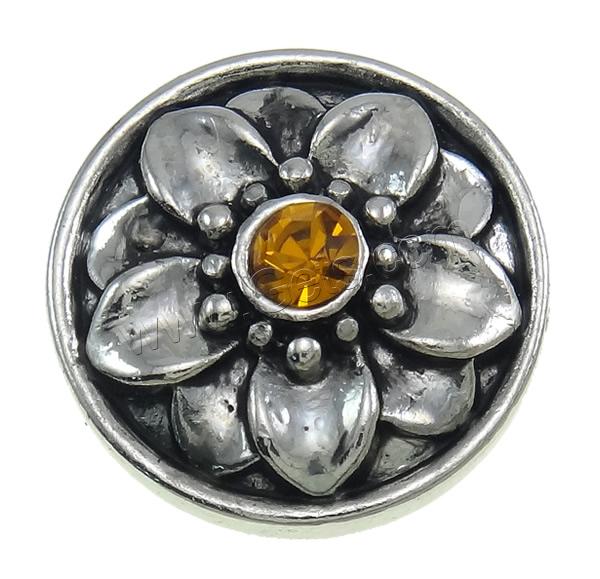 Bouton de morceau, alliage de zinc, Plat rond, Placage, Personnalisé & avec strass, plus de couleurs à choisir, protéger l'environnement, sans nickel, plomb et cadmium, 20x7mm, Vendu par PC