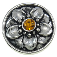 Jewelry Snap Button, Zinc Alloy, Flat Round, plated, Customized & with rhinestone nickel, lead & cadmium free 