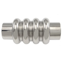 Round Stainless Steel Magnetic Clasp, Column, plated 