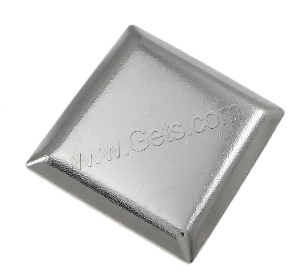 Stainless Steel Cabochon Setting, 304 Stainless Steel, Square, different size for choice, original color, 10000PCs/Bag, Sold By Bag