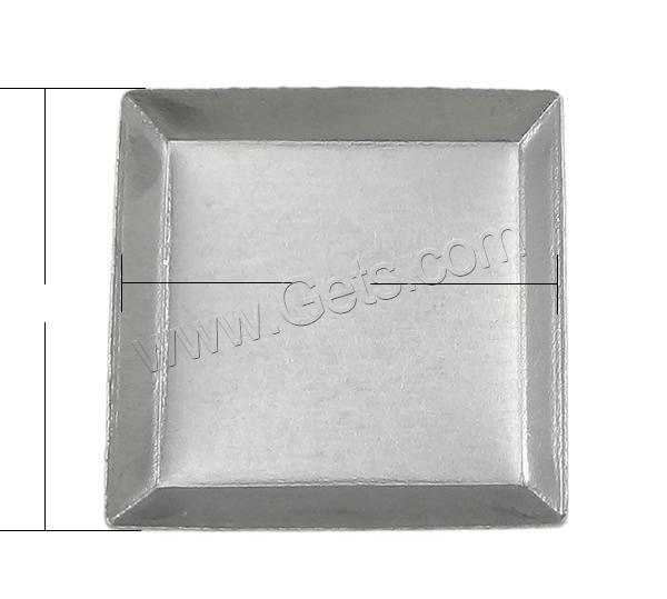 Stainless Steel Cabochon Setting, 304 Stainless Steel, Square, different size for choice, original color, 10000PCs/Bag, Sold By Bag