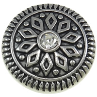Jewelry Snap Button, Zinc Alloy, Flat Round, plated, Customized & with rhinestone nickel, lead & cadmium free 