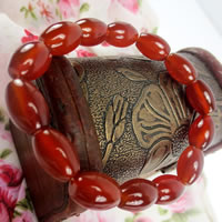 Red Agate Bracelet, Oval, natural Approx 7.5 Inch 
