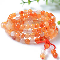 bracelets de multicouche de perles en agate, agate de couleur originale, avec cordon élastique en nylon, naturel, 4 brins, 6mm Environ 26 pouce, Vendu par brin
