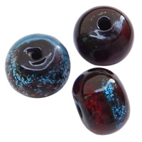 Silver Foil Lampwork Beads, Rondelle, handmade Approx 2mm 