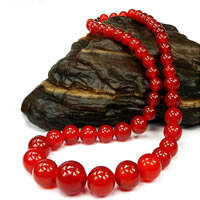 Roter Achat Halskette, Messing Schraubschließe, natürlich, abgestufte Perlen, 6-14mm, Länge:ca. 18 ZollInch, verkauft von Strang