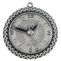 Zinc Alloy Rhinestone Pendants, Watch, plated, Customized & enamel & with rhinestone nickel, lead & cadmium free Approx 1mm 