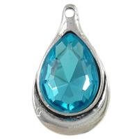 Crystal Zinc Alloy Pendants, with Crystal, Teardrop, plated nickel, lead & cadmium free Approx 1.5mm 