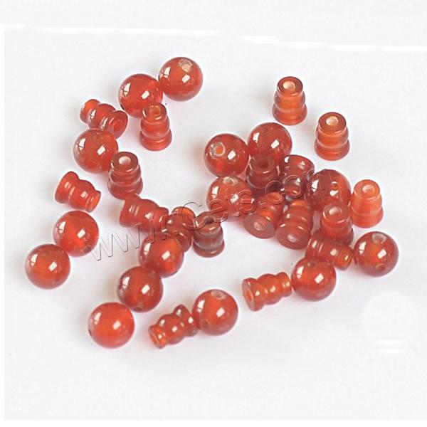 Red Agate 3-Hole Guru Bead, natural, Customized & more sizes for choice, Hole:Approx 1-2mm, 2PCs/Set, Sold By Set