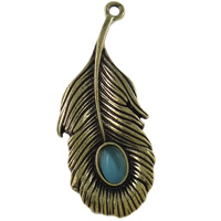 Zinc Alloy Feather Pendants, plated, Customized & enamel nickel, lead & cadmium free Approx 2mm 