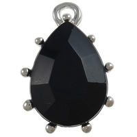 Crystal Zinc Alloy Pendants, with Crystal, Teardrop, plated nickel, lead & cadmium free Approx 2mm 