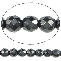 Non Magnetic Hematite Beads, Round & faceted, black, Grade A Approx 0.8-1mm Approx 16 Inch 