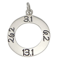 Sterling Silver Message Pendant, 925 Sterling Silver, Donut, plated, blacken Approx 3mm 