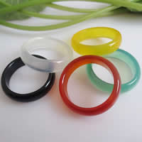 Unisex-Finger-Ring, Achat, natürlich, gemischt, 5-6mm,15-18mm, Größe:4.5-8, verkauft von PC