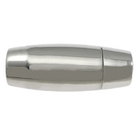 Runder Edelstahl Magnetverschluss, oval, originale Farbe, 19.5x8mm, Bohrung:ca. 5mm, verkauft von PC