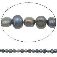Barock kultivierten Süßwassersee Perlen, Natürliche kultivierte Süßwasserperlen, natürlich, dunkelviolett, Klasse AA, 7-8mm, Bohrung:ca. 0.8mm, Länge:15.5 ZollInch, verkauft von Strang