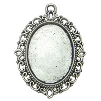 Zinc Alloy Pendant Cabochon Setting, Oval, plated Approx 3mm, Inner Approx Approx 