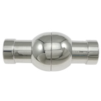 Круглая нержавеющая сталь Магнитная застежка, Лампа, оригинальный цвет отверстие:Приблизительно 5mm, продается PC