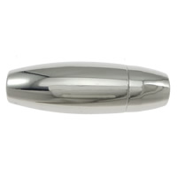 Round Stainless Steel Magnetic Clasp, Tube, original color Approx 5mm 