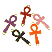 Enamel Zinc Alloy Connector, Ankh, plated, Customized & 1/1 loop nickel, lead & cadmium free Approx 2mm 