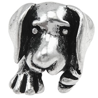 Zinklegierung European Perlen, Hund, plattiert, ohne troll, keine, frei von Nickel, Blei & Kadmium, 12x11x14mm, Bohrung:ca. 5mm, verkauft von PC
