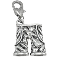 Zinc Alloy Lobster Clasp Charm, Trousers, plated, with lobster clasp nickel, lead & cadmium free Approx 4mm 