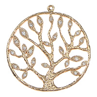 Cubic Zirconia Micro Pave Brass Pendant, Tree, plated, micro pave cubic zirconia & hollow Approx 1.5mm 